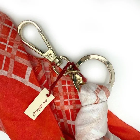 𝐉𝐎𝐇𝐍𝐍𝐘 𝐖𝐀𝐒 𝐍𝐖𝐓 Keychain Zoila Bandana Silk Scarf Handkerchief - Boho Bag Charm - Picture 5 of 10
